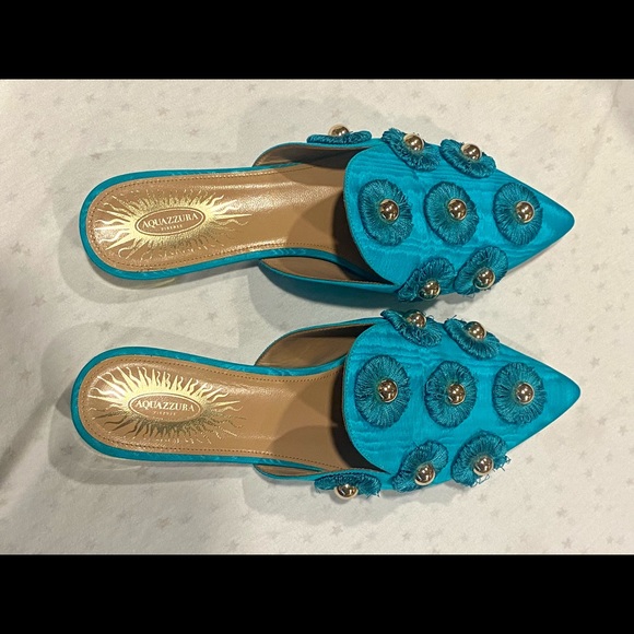 COPY - Aquazzura aqua mules - Picture 3 of 7
